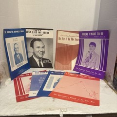 Lot Of 8 Religious Sheet Music (6 By Herbert Grace) His Eye Is On The Sparrow