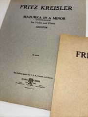Sheet Music Fritz Kreisler Lot-Piano and Violin (3) VG+