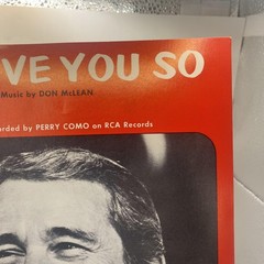 Vintage Mayday And I Love You So Piano Vocal Guitar Perry Como Sheet Music 1972