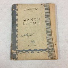 G Puccini Manon Lescaut Ricordi Printed in Italy Song Book 1893 Antique