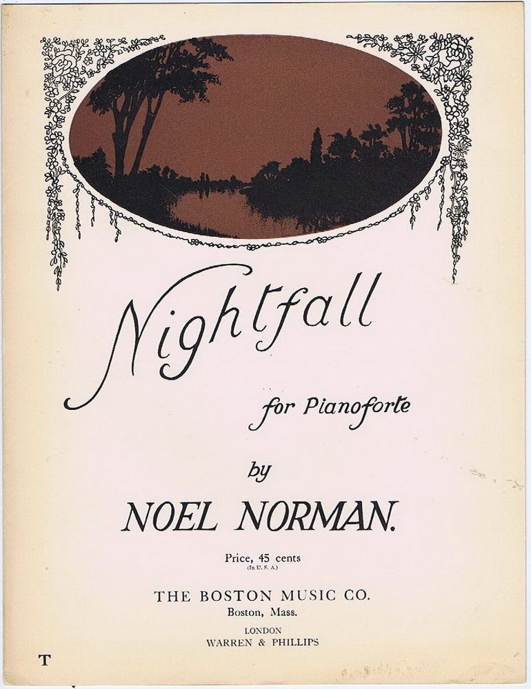 Nightfall, for Pianoforte, 1922, Vintage Sheet Music