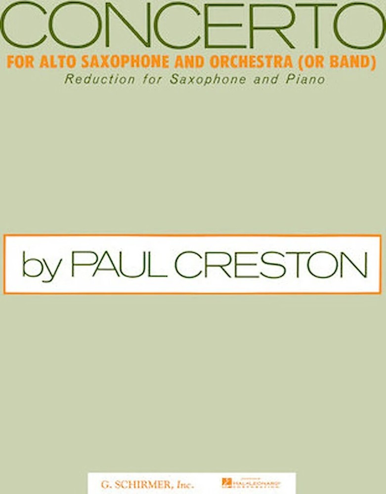 Concerto – for Alto Saxophone and Piano Reduction