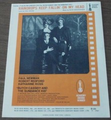 Raindrops Keep Fallin’ On My Head, Burt Bacharach, 1969 OLD SHEET MUSIC – GDC
