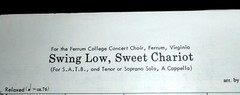 Choral Sheet Music « Swing Low, Sweet Chariot » SATB William Hall Chorale