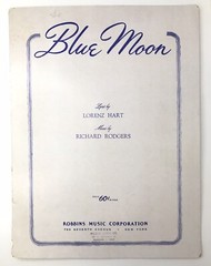 Blue Moon by Lorenz Hart & Richard Rodgers (Robbins Music 1934) Sheet Music
