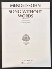 Mendelssohn Song Without Words Piano Sheet Music Jack Werner G Schirmer