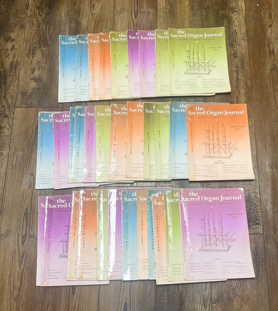 The Sacred Organ Journal Lot of 33 Sheet Music Books Pipe Church Organist 1980s