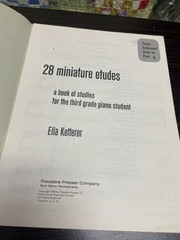 28 Miniature Etudes Piano 1938 Book Ella Ketterer