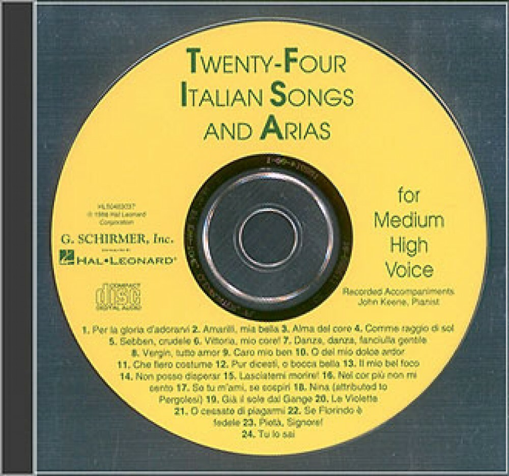 24 Italian Songs and Arias Medium High Voice Accompaniment CD NEW 050483037