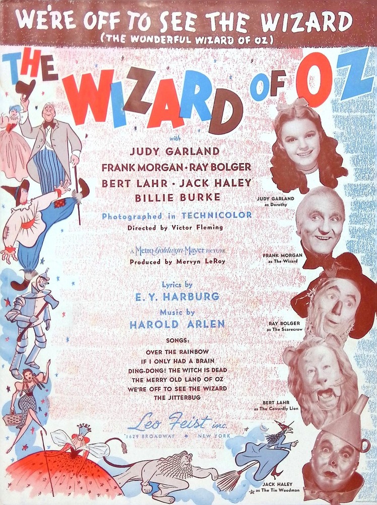 We&rsquo;re Off To See The Wizard Sheet Music Wizard Of Oz Judy Garland 1939 Film