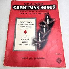 World Famous Christmas Songs Piano Vocal Red Songbook Music Songs 1957 Vtg MCM