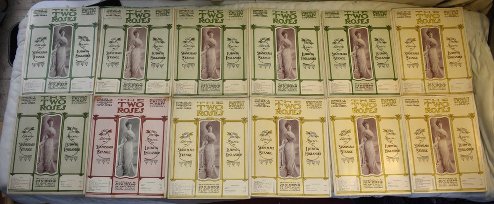 Two Roses Comedy Opera Sheet Music Lot (12) 1904 Ludwig Englander and Stanislaus