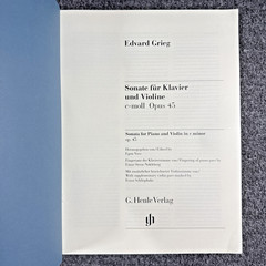 Grieg Sonata for Piano and Violin in C Minor Op 45 Sheet Music Urtext G Henle