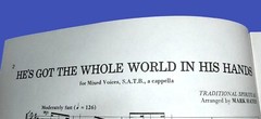 Choral Sheet Music « He&rsquo;s Got The Whole World In His Hands » SATB -A Cappella