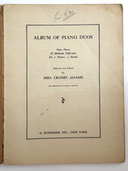 Album of Piano Duos, Nine Pieces of Medium Difficulty for 2 pianos 4 hands, 1926