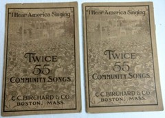 Vtg TWICE 55 COMMUNITY SONGS CC Birchard & Co. 1919 PB Lot of 2
