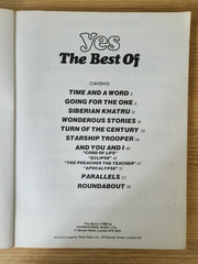 YES THE BEST OF – PIANO VOCAL GUITAR CHORDS – SONGBOOK – GC – FREEPOST