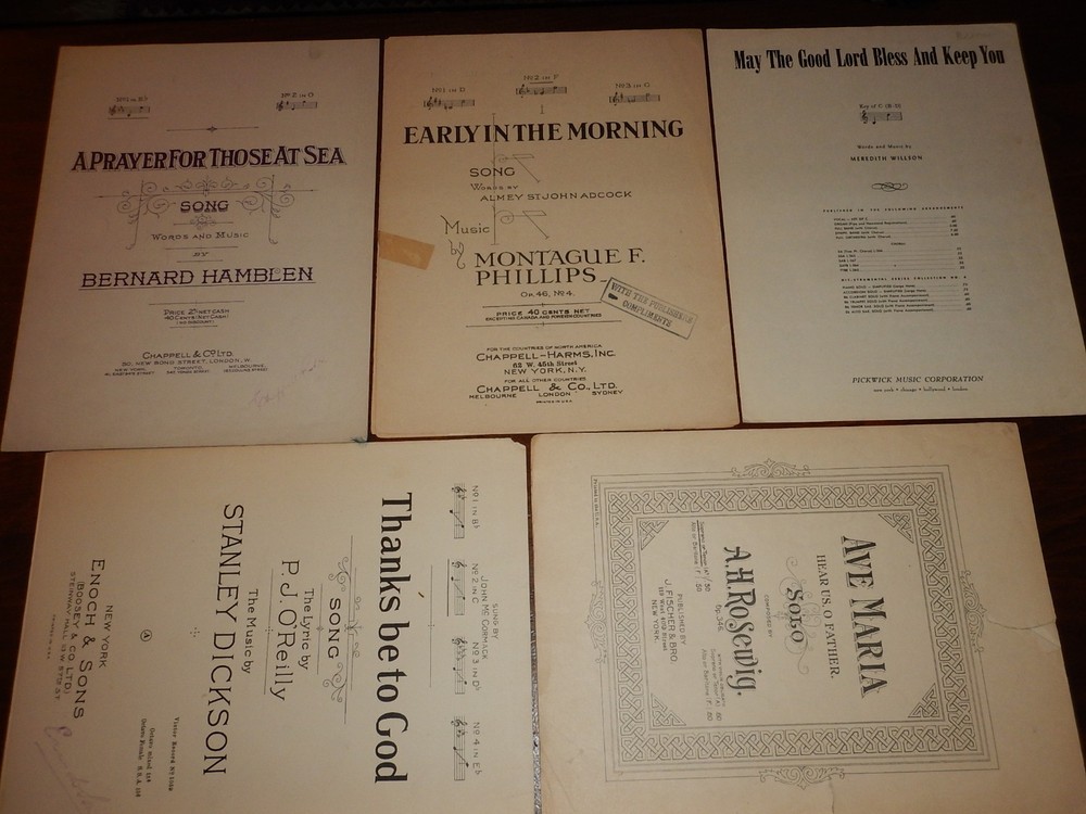 Early in the Morning 1928 A prayer for those at sea 1919 Vintage Sheet Music 5