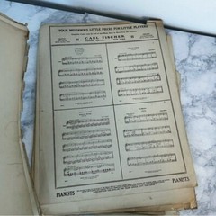 Vintage early 1900’s sheet music Morning Star, Invictus piano arrangements Paper