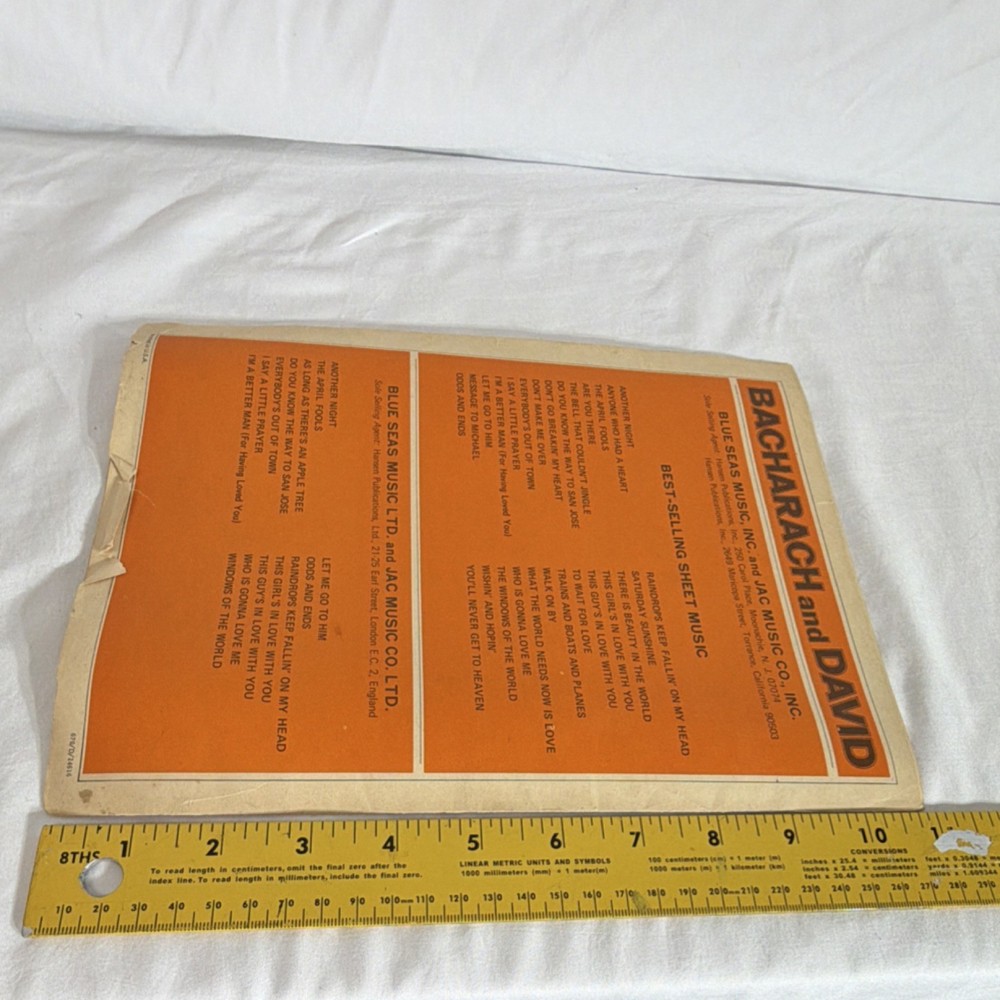 Bacharach & David Raindrops Keep Fallin&rsquo; On My Head Piano Musicals Sheet Music