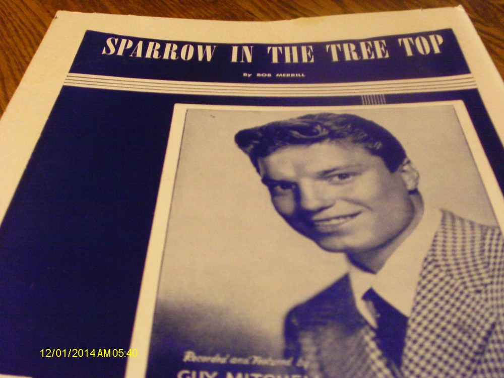 Guy Mitchell Sparrow In The Tree Top 1951 Photo Sheet Music