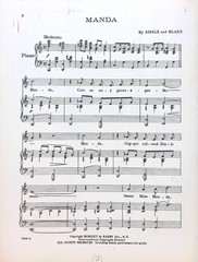 Manda Sheet Music In Bamville 1924 Musical Comedy Noble Sissle Eubie Blake