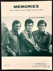 1969 THE LETTERMEN « MEMORIES » SHEET MUSIC POP ROCK ERA ELVIS PRESLEY MUSIC INC