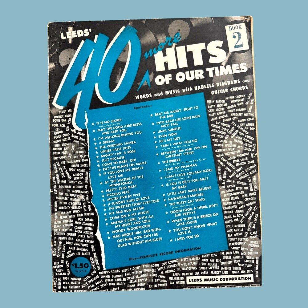 40 More Hits of Our Times 1950s Music Book # 2 Leeds Guitar Piano Ukulele Chords