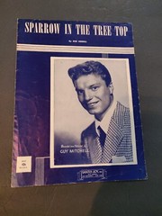 Vintage « Sparrow In The Tree Top » Sheet Music, Vintage 1951 Guy Mitchell Cover