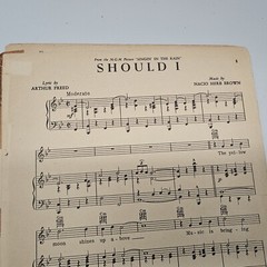 Should I 1952 Sheet Music From Singin&rsquo; In The Rain 6 Pages Movie Poster *Damaged