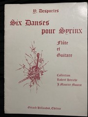 Yvonne Desportes Six Danses pour Syrinx Guitar Flute Sheet Music Song Book 1982