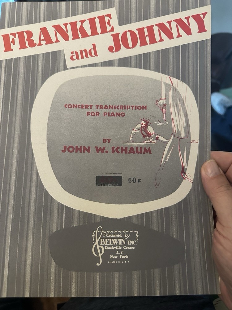 D 1957 Piano Novelty sheet music FRANKIE AND JOHNNY by John Schaum