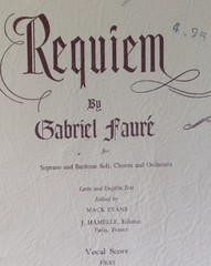 Vintage Sheet Music Book Requiem Gabriel Faure Vocal Score c1987