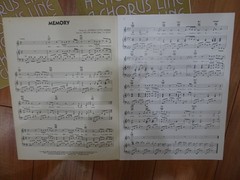 Lot of 3 Vintage Sheet Music A Chorus Line and Cats Piano, vocal, Guitar