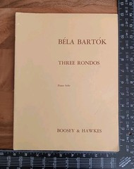 Béla Bartók – Three Rondos Piano Solo Vintage 1957 Boosey & Hawkes Sheet Music.