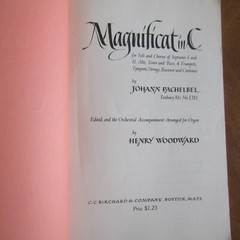 MAGNIFICAT IN C by Johann Pachelbel SOLI, CHORUS MIXED VOICES, ORGAN SC Birchard