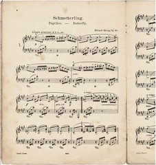 Grieg Lyrical Pieces Sheet Music Book Opus 43 6 songs titles in German 19 pages