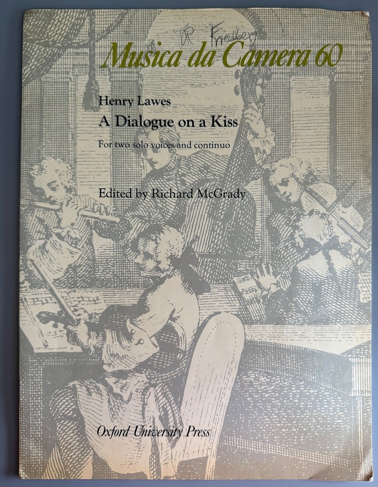 SHEET MUSIC Henry Lawes A Dialogue on a Kiss for two solo voices and continuo