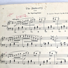 The Butterfly In Springtime Piano Sheet Music 1948 N Louise Wright Grade 3 4 Vtg