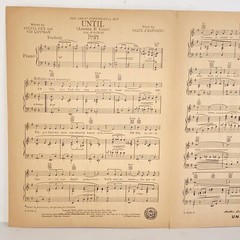 Vintage 1952 Until Sheet Music for Piano Guitar Uke Vocal