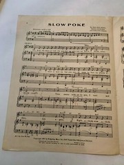 1951 Slow Poke by Pee Wee King Redd Stewart and Chilton Price Sheet Music