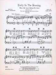 Early In The Morning Kiss Me Love Before We Part Sheet Music Carl Ruff 1938