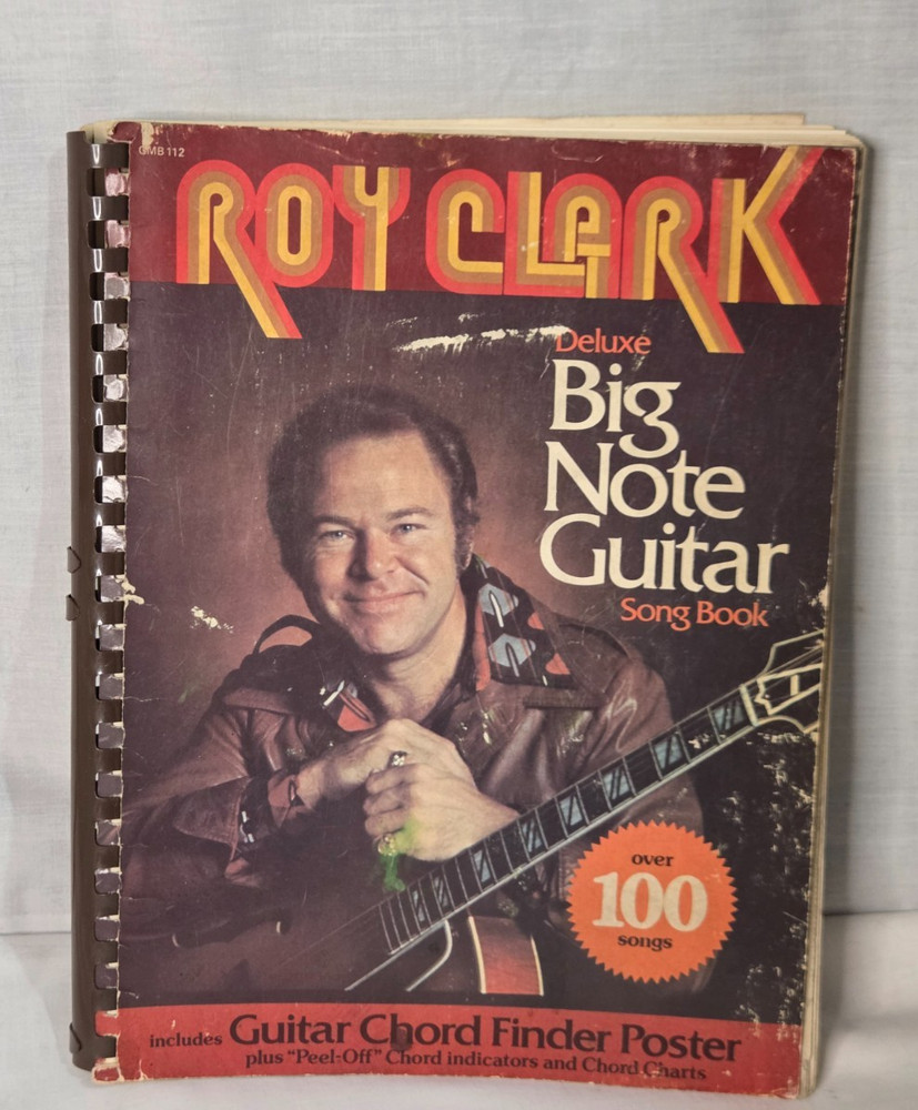 Roy Clark Big Note Guitar Song Book 1978 Vintage Sheet Music with Poster
