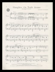 SLAUGHTER ON TENTH AVENUE Rodgers ca1965 Edition THEME PIANO SOLO Sheet Music