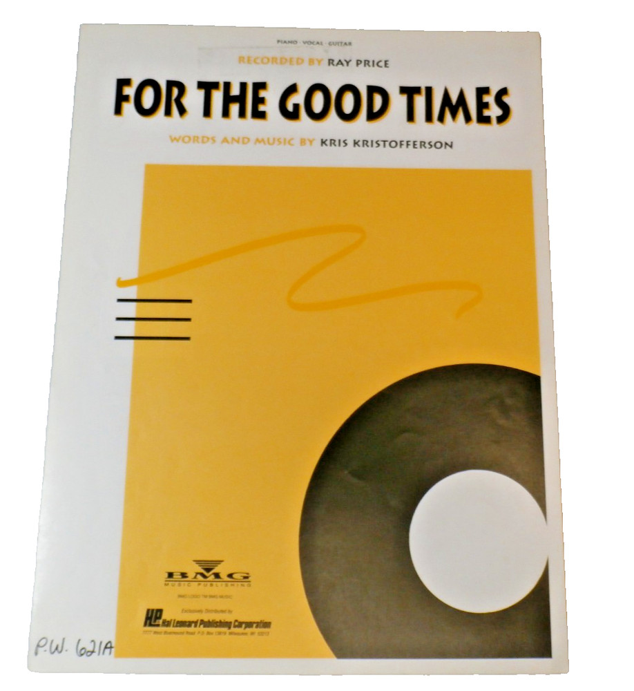 Vintage Sheet Music – KRIS KRISTOFFERSON For The Good Times 1970 – Ray Price