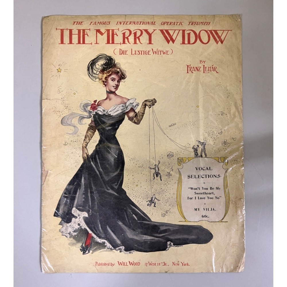 1907 The Merry Widow Early Sheet Music by Franz Lehar