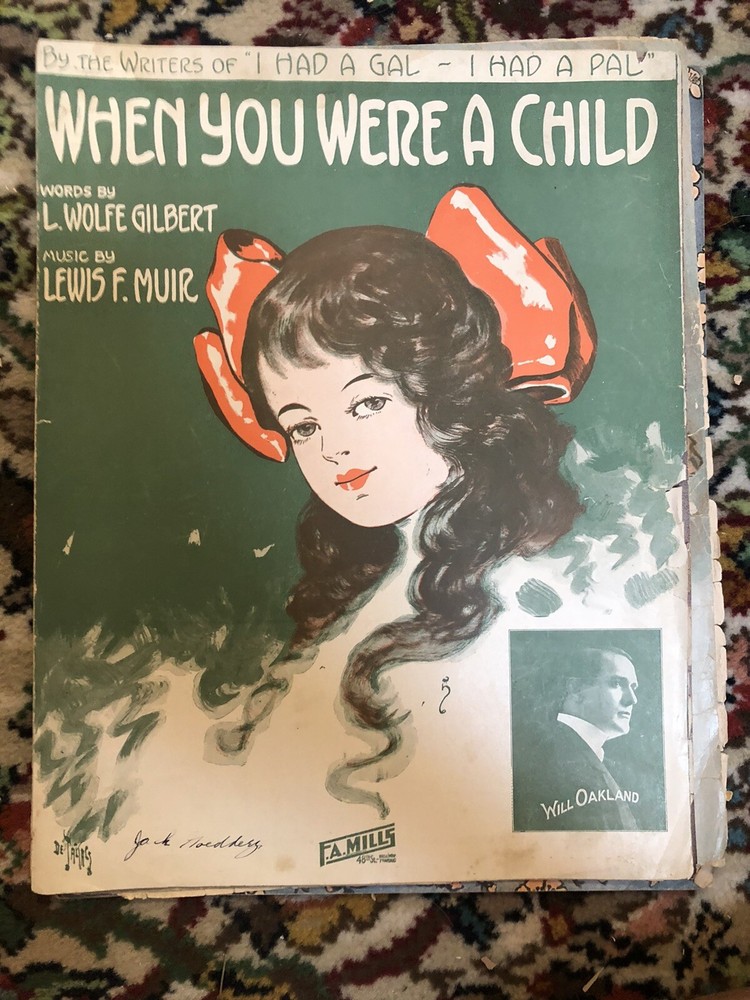 5-pack 11×14 sheet music pre-1920 Kids/Childhood Days