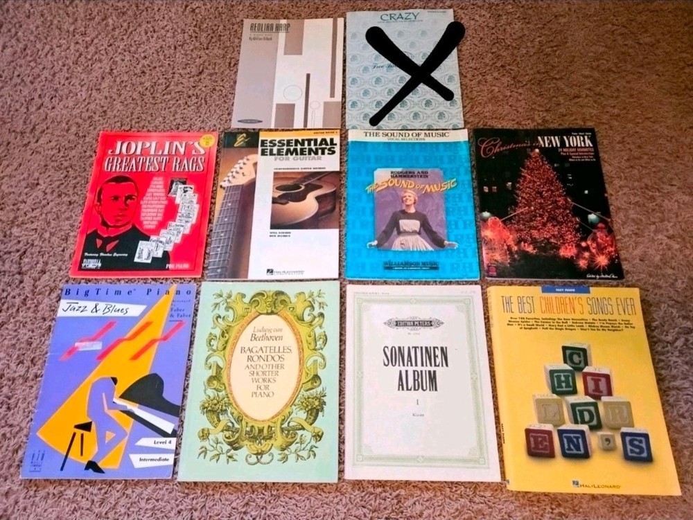 Lot of 9 Music Song Books Piano/Guitar/Vocal Sheet Classical Jazz Contemporary