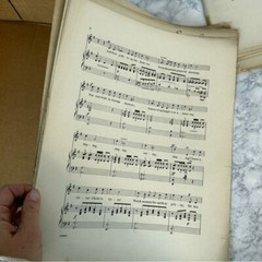 Vintage early 1900’s sheet music Morning Star, Invictus piano arrangements Paper