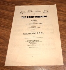 Vintage Sheet Music 1910 “THE EARLY MORNING” by Hilaire Belloc & Graham Peel